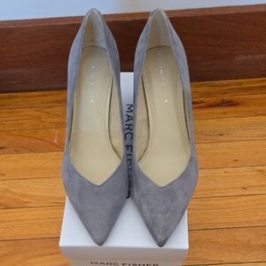 Marc Fisher Suede Gray Wedge Heels